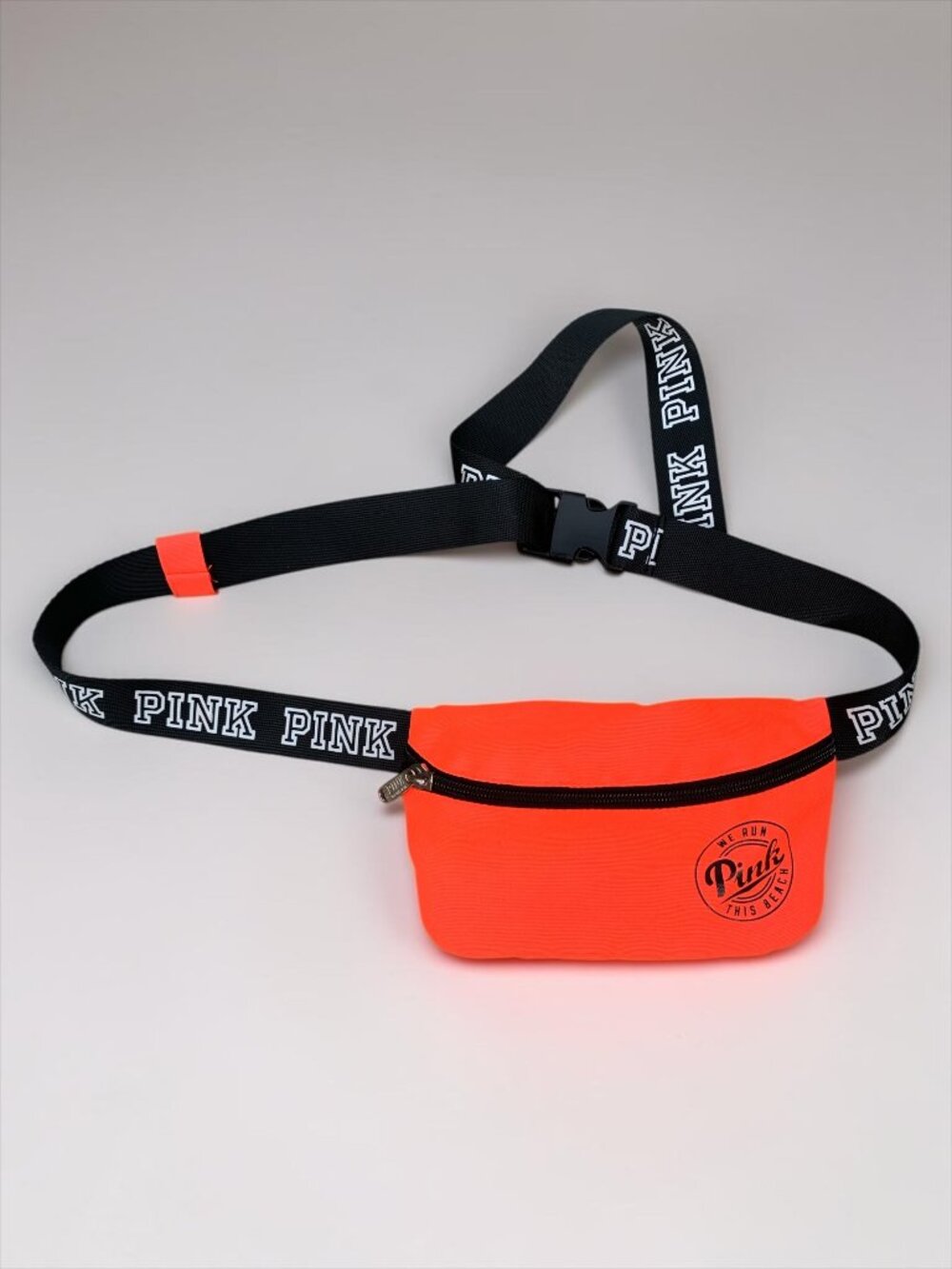 Victoria’s Secret PINK Neon Orange Running Belt Bag Waist Pack Adjustable